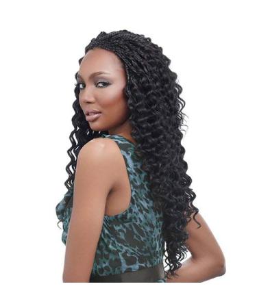 Harlem125 Synthetic Hair Braids Kima Braid Ripple Deep 20 (4-Pack 1B) 20 Inch (Pack of 4) 1B