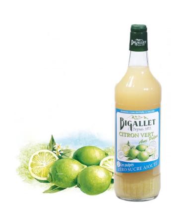 Lime Concentrate "Les Pulpés" without added sugar 1 L - Bigallet
