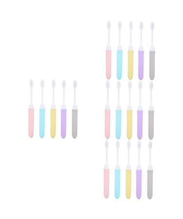 Clispeed 20 STK Travel toothbrush fold toothbrush with soft bristle macaron toothbrush ornament sets man toothbrush foldable toothbrush travel supplies travel soft fur pp toothbrush set
