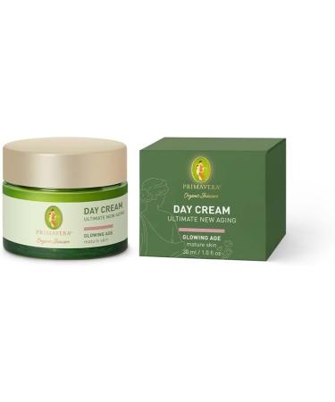 PRIMAVERA Day Cream - Ultimate New Aging 30 ml - Natural Cosmetics - Effective Face Cream for Mature Demanding Skin - Activates Restructures and Tightens the Skin - Glass Jar - Vegan Day Cream Glass Jar - Buy Online on GoSupps.com