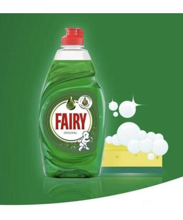 Fairy Original Washing Up Liquid Green with LiftAction | Dishes Grease Cleaner | 320ML | (Pack of 10) - Buy Online on GoSupps.com