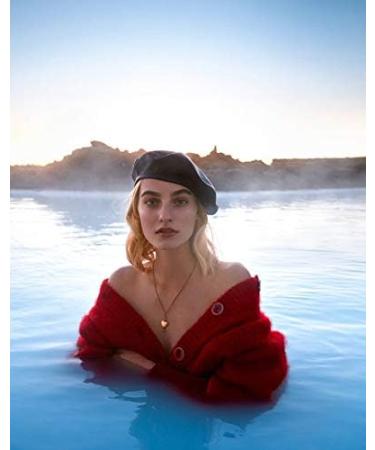 WETOO Women PU Leather French Beret Hat - Black Artist Beret Cap - Buy Online on GoSupps.com