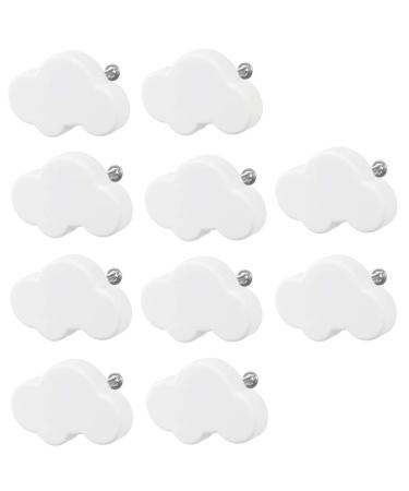 Furniture button children's room 10 pieces of furniture buttons drawer handles Furniture handle decorative cartoon cloud shape drawer buttons furniture knobs children's room small cloud shape for cupboards drawers (white)