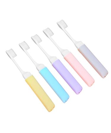 Foldable toothbrush ortho hotel toothbrush cleaning accessories mini-one-way toothbrushes recyclable toothbrush bristles travel cleaning brush 5 pieces