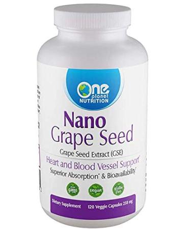 One Planet Nutrition Nano Grape Seed Extract (GSE) - Grapeseed Extract Capsules - Grapeseed Extract - Grape Seed Vitamin Made from Dried & Pulverized Grape Seeds - 120 Capsules - 250 mg
