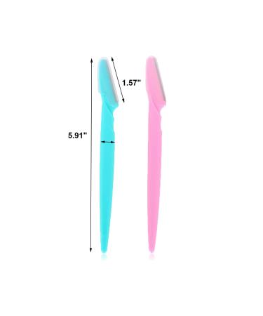 40 Pcs Eyebrow Razor & Facial Hair Remover Kit - Stainless Steel Blades, Exfoliating Dermaplaning Tools, Blue & Pink - Buy Online on GoSupps.com