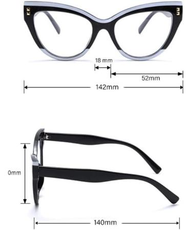 PARWANA Anti Eyestrain Cat-Eye Reading Glasses - Retro Computer Readers for Women | Presbyopic +0.00 Gray-Flowers - Buy Online on GoSupps.com