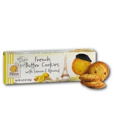 Pierre Biscuiterie French Butter Cookies with Lemon & Almond 5.29 Oz. Box (Pack of 3)