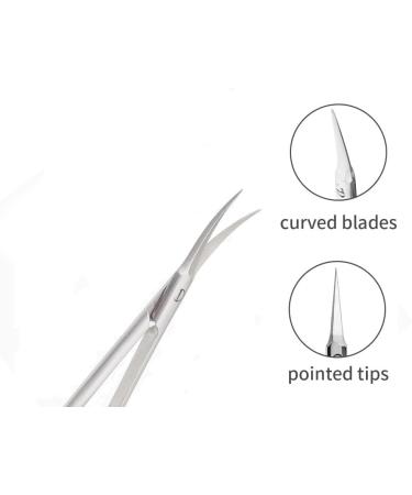 Cuticle Remover Scissors Professional Stainless Steel Cuticle Trimmer for Eyebrow Dead Skin Finger & Toe Nail Care Curved Scissors for Grooming (Silver-jiandao) - Buy Online on GoSupps.com