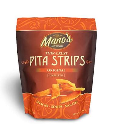 Manos Authentic Thin Pita Chip Strips - Healthy Bite-Sized Snack, Original Flavor (4 Pack, 6.5oz) - Buy Online on GoSupps.com