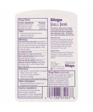 Blistex Silk and Shine Lip Protectant SPF 15 - Moisturizing Sunscreen Balm for Soft Lips | 0.13 oz | International Shipping Available - Buy Online on GoSupps.com