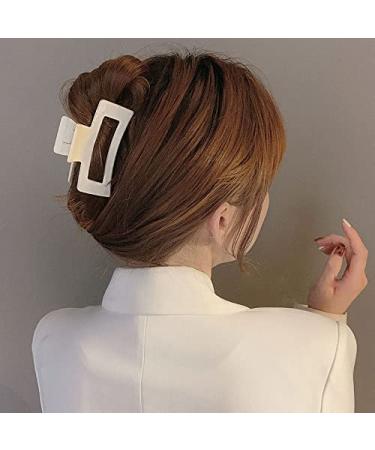 6Pcs Large Nonslip Hair Claw Clips for Women - White | Cute Jaw Hair Claws Barrettes for Thin Hair | Ponytail Holder & Hair Accessory - Buy Online on GoSupps.com
