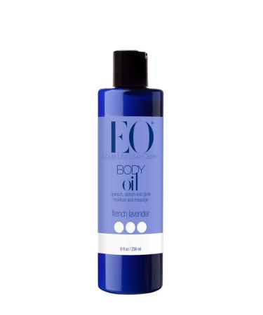 EO Body Oil for Massage & Moisture, French Lavender, 8-Ounce Bottles (Pack of 2)