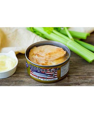 American Tuna MSC Certified Sustainable Pole & Line Caught Albacore Tuna,  6oz Can w/ Sea Salt, Caught & Canned in America, 1 Count.