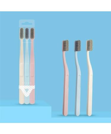 Pack of 3 Matt Texture Adult Toothbrushes - Nylon Bristles & Large Brush Head Hard Bristles - Ideal for Effective Oral Care - Buy Online on GoSupps.com