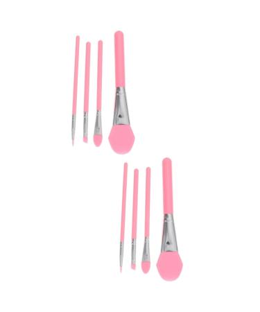 FRCOLOR 8 Pcs Silicone Mask Brush Facial Mud Applicator Brush Facial Mask Brush Body Butter Applicator Silicone Face Brush for Beauty Tools Woman Pink Cosmetic Silicone Brush