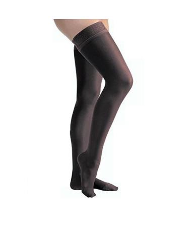 BSN Medical JOBST UltraSheer Thigh High with Lace Silicone Top Band 15-20 mmHg Compression Stockings Closed Toe X-Large Petite Classic Black