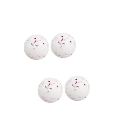 minkissy minkissy 4 Pieces Bath Bubble Bath Ball Round Milk Essential Oil Bombs Bath Bombs Maker Pink Bath Salts Sea Salt