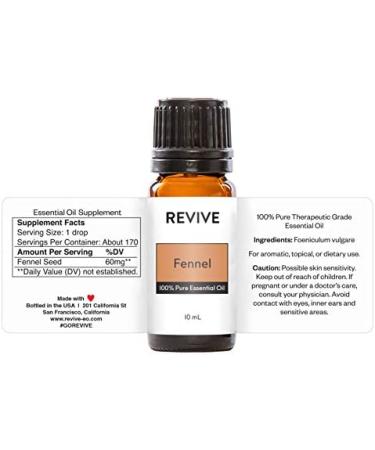 Fennel Essential Oil by Revive Essential Oils - 100% Pure Therapeutic Grade for Diffuser Humidifier Massage Aromatherapy Skin & Hair Care - Buy Online on GoSupps.com