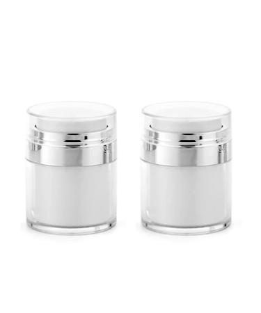 Furnido 2 Pack 1 oz Airless Pump Jars,Empty Acrylic Makeup Cosmetic Jar Containers with Pump,Refillable Airless Travel Lotion Jar With Lid for Thick Moisturizer,Skincare Cream,White - Buy Online on GoSupps.com