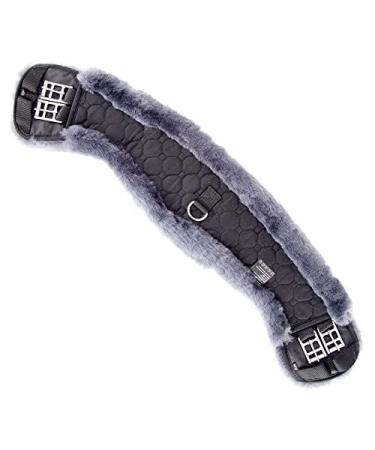 Merauno lamb wool moon belt saddle belt short belt dressage belt from quality merino lamb wool special anatomically concave shape for better slip resistance.Color: nature black brown anthracite 65cm anthrocite black