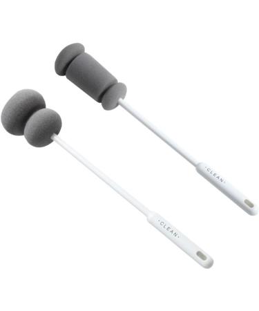 Solust Pacifier Cleaner & Bottle Brush Set - 6 STK Glass Cleaning Brush with Long Handle for Baby Bottles & Kettles - 3 Pack White - Buy Online on GoSupps.com
