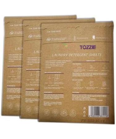 Tozzie Laundry Detergent Sheets - Plant-Based Lavender Scented Quick Dissolving 60 Loads (30 Sheets) - Eco-Friendly Laundry Solutions - Buy Online on GoSupps.com