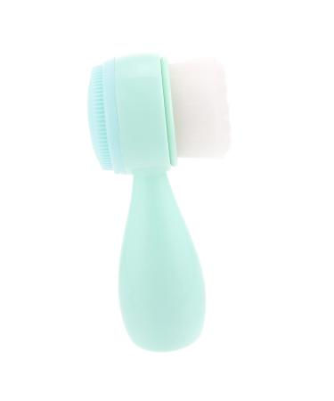 Housoutil Silicone Face Face Wash Silicone Facial Cleansing Brush Cleansing Facial Body Brush Home Accessory Face Cleaners Handle Silica Gel Pores 12x4.5cm Green