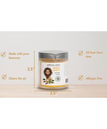 Night Night Lavender Aromatherapy Candle | All-Natural Beeswax | Smokeless & Non-Toxic | Made in USA by Safflower Safari - Buy Online on GoSupps.com