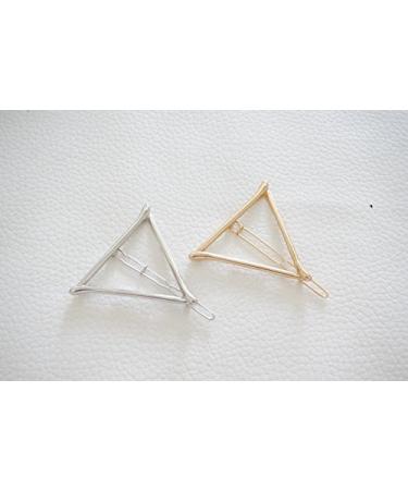 Geometric Triangle Hair Clip - Minimalist Hollow Metal Hairpin in Gold and Silver - Buy Online on GoSupps.com