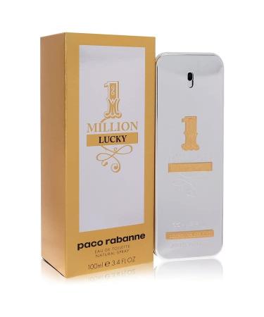 Paco Rabanne 1 Million Lucky Fragrance For Men - Earthy And Woody - Contains Notes Of Hazelnut, Greenplum And Cedar - Captivating And Addictive Warm Woods Scent - Edt Spray - 3.4 Oz Standard 3.4 Fl Oz (Pack of 1)