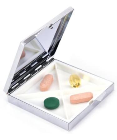 Travel-Friendly HOMETRIP 4 Compartment Pill Organizer | Compact & Cute Pill Box for Vitamins Supplements Meds - Perfect for Purse & Pocket - Buy Online on GoSupps.com