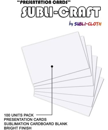 Subli-Cloth Subli-Craft Presentation Cards: Pack of 100 Cardboard Sublimation Units - Buy Online on GoSupps.com