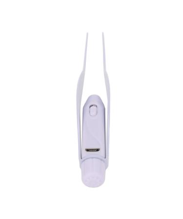 Ear Tweezers Firm Clamping Safe Rounded Head Ear Wax Remover Portable Anti Skid ABS Tinplate with Light for