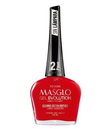 MASGLO GEL EVOLUTION Nail Polish Gel Effect No UV/Led Lamp Required Duration up to 12 day 1 peice color (FUFURUFA) Gel sin necesidad de lampara UV/Led hasta 12 dias de duracion FUFURUFA 0.5 Fl Oz (Pack of 1)
