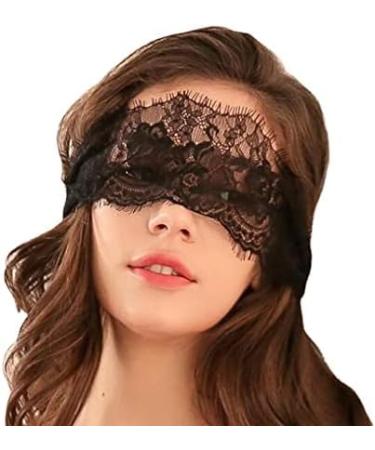 MFMYEE Lace Face Mask Blackout Mesh Eye Mask Women's Sleeping Eye Mask for Halloween Costume Party