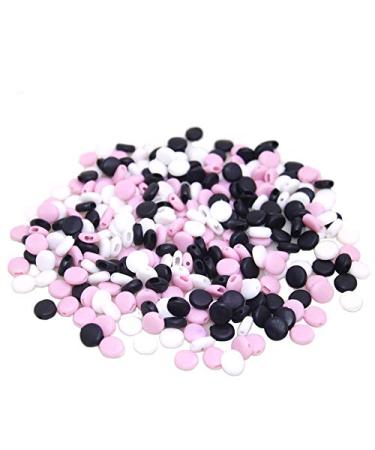 SENHAI 300Pcs Adjustment Cord Locks  Silicone Toggles Anti-Slip Buckle for Elastic Cord Drawstrings Lanyard Ear Rope Hat Accessories (Black  White  Pink)