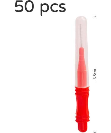 Zoneyan Interdental Brushes - 50 Pieces for Effective Teeth Cleaning and Dental Hygiene | Red Interdental Brush for Optimal Oral Care - Buy Online on GoSupps.com