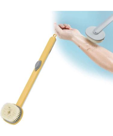BTSEURY Long Handle Liquid Bath Brush - Detachable Exfoliating Body Scrubber and Soap Dispenser (Yellow) - Buy Online on GoSupps.com