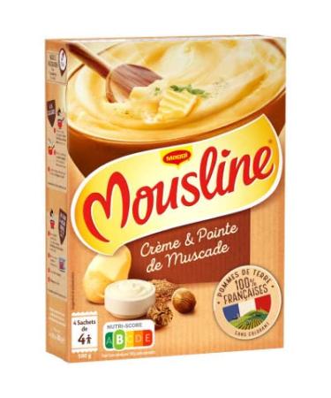 Mousline Puree Mousline Cream and Nutmeg, 4 x 125g