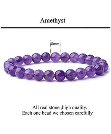 Emilys Gems Chakra Bracelets - 8mm Natural Stone Stretchable for Well-Being | Amethyst Healing Jewelry - Buy Online on GoSupps.com