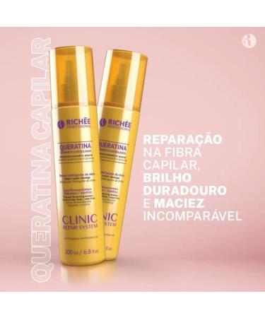 Rich e Professional | Queratina Clinic Repair System | Biomimetic Hydrolyzed Keratin Hair Spray | 200 ml / 6.8 fl.oz. Clinic Queratina - Buy Online on GoSupps.com