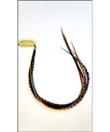 Grizzly Extensions Clip-In Feather Extensions - Natural & Turquoise for Blonde Hair | Premium Quality Hair Accessories - Buy Online on GoSupps.com