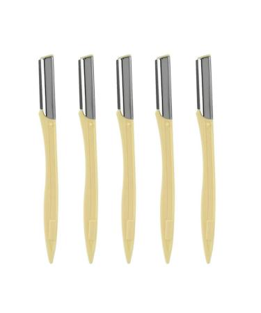 3/5/7 piece of eyebrow razor multi-purpose-up tool eyebrow knife Face hair removal sound razor (color: 5PCs yellow)