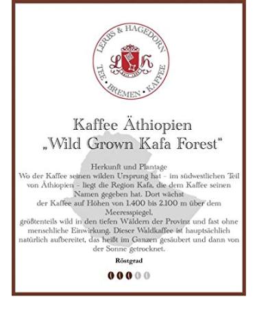 Lerbs & Hagedorn Thiopie Wild Grown Kafa Forest Coffee 1 kg