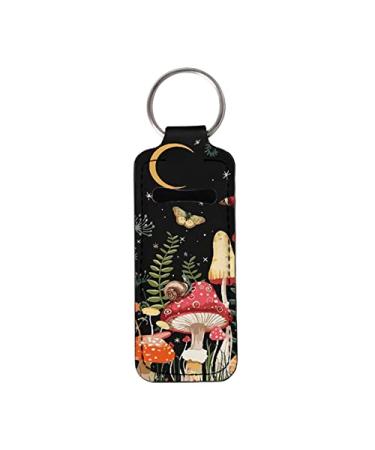 ZPINXIGN Chapstick Keychain Holder Lip Balm Holder Makeup Travel Accessories Mushroom Moon