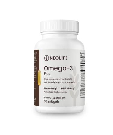 NeoLife Omega-3 Fish Oil Plus 90 Softgels Omega 3 Supplement for Women & Men 1070mg Fish Oil Fatty Acid per Serving EPA DHA DPA Wild-Caught Supplements
