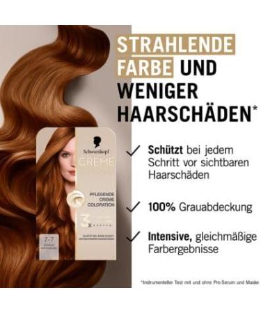 handle Coloration 77 Dark copper blonde 4 x 182 ml sustainable hair color with serum and hair mask protects against visible hair damage for 100 gray coverage - Buy Online on GoSupps.com