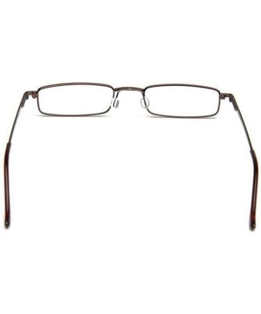 Flexible Metal Reading Glasses +2 Diopters - Unisex Feather-Hinge Visual Aid with Case (Brown) - Buy Online on GoSupps.com