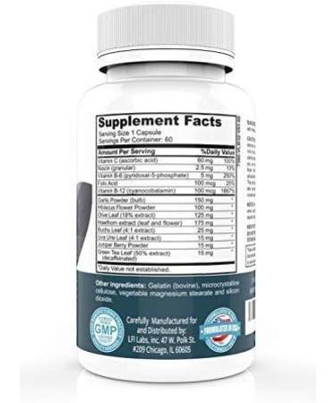 LFI Labs Heart Health Supplement with Natural Herbs, B-Complex, Vitamin C, Folic Acid & More - Promote Balanced Blood Pressure - Buy Online on GoSupps.com